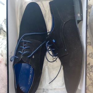 Giatoma Niccoli Mens Black Suede Dress Shoe